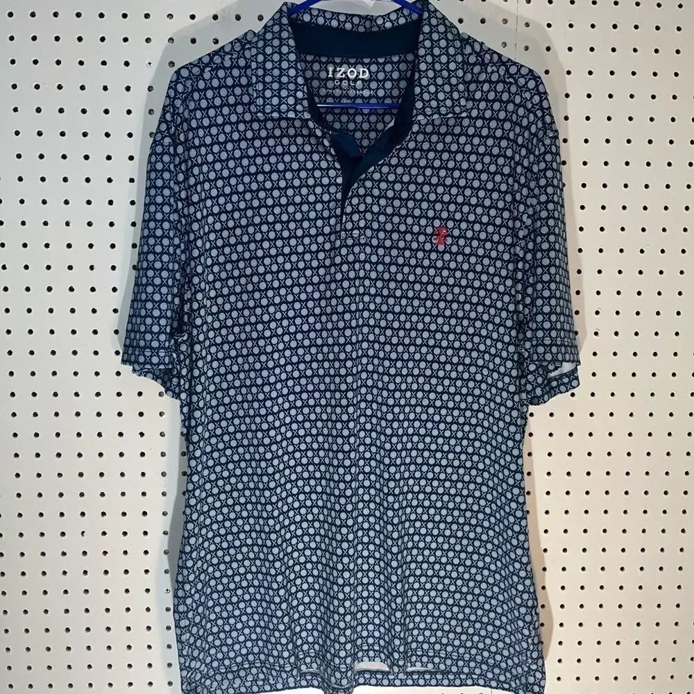 Izod Golf Tee & golf ball print polo shirt